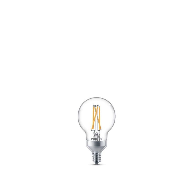 Philips 60-Watt Equivalent G16.5 Dimmable LED Light Bulb with Warm Glow Dimming Effect Soft White (2-Pack)