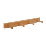 15.5 in. L Decorative White 4-Peg Wall Mount Wood Rack