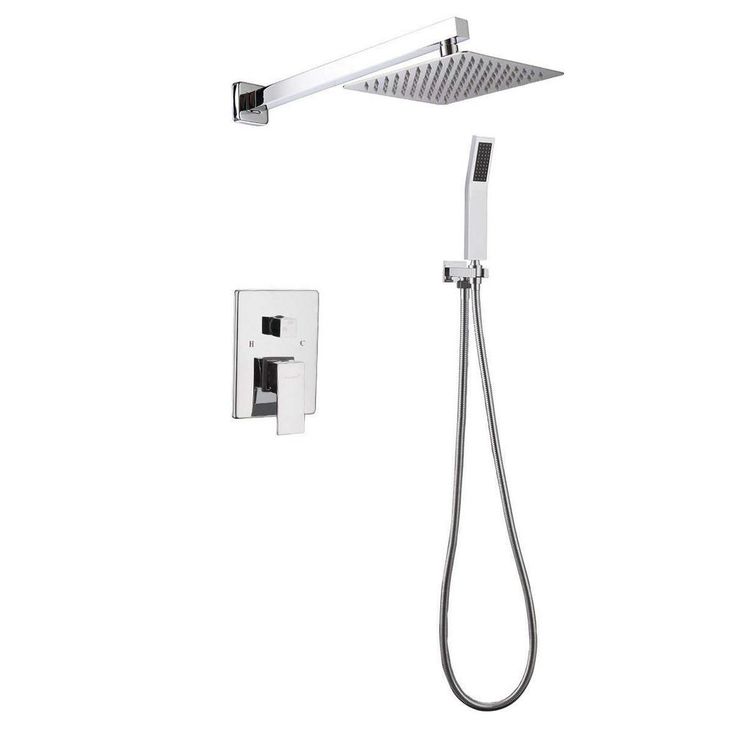 1-spray 10 in. High PressureDual Shower Head and Handheld Shower Head in Matte Black
