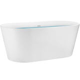 59 in. Fiberglass Double Ended Flatbottom Non-Whirlpool Bathtub in Glossy White - Super Arbor