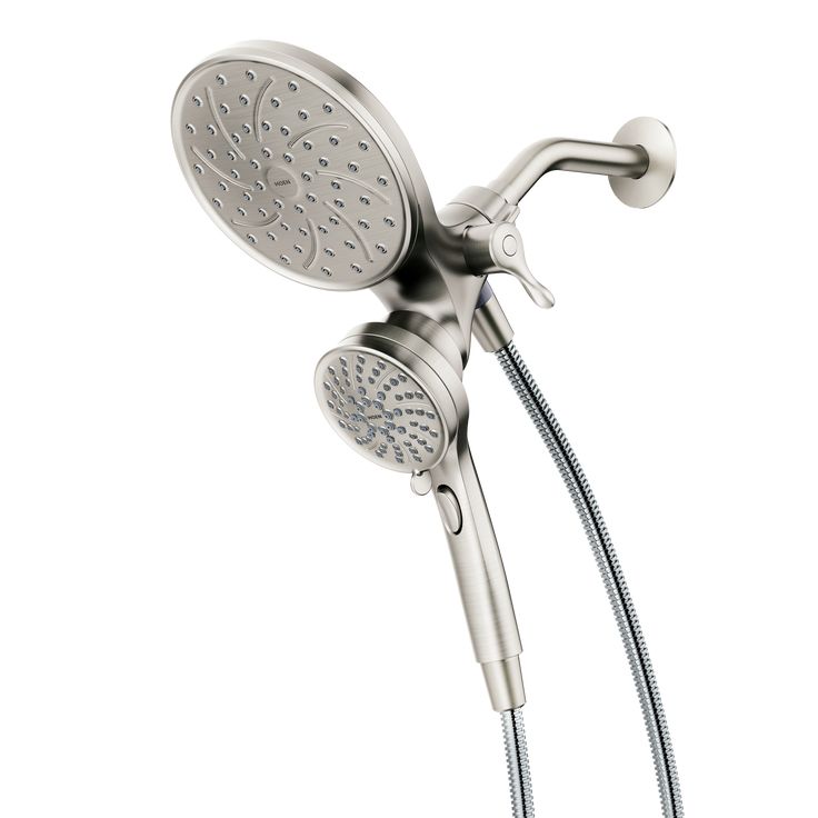 Attract 6-spray 6.75 in. Dual Shower Head and Handheld Shower Head in Spot Resist Brushed Nickel Eco