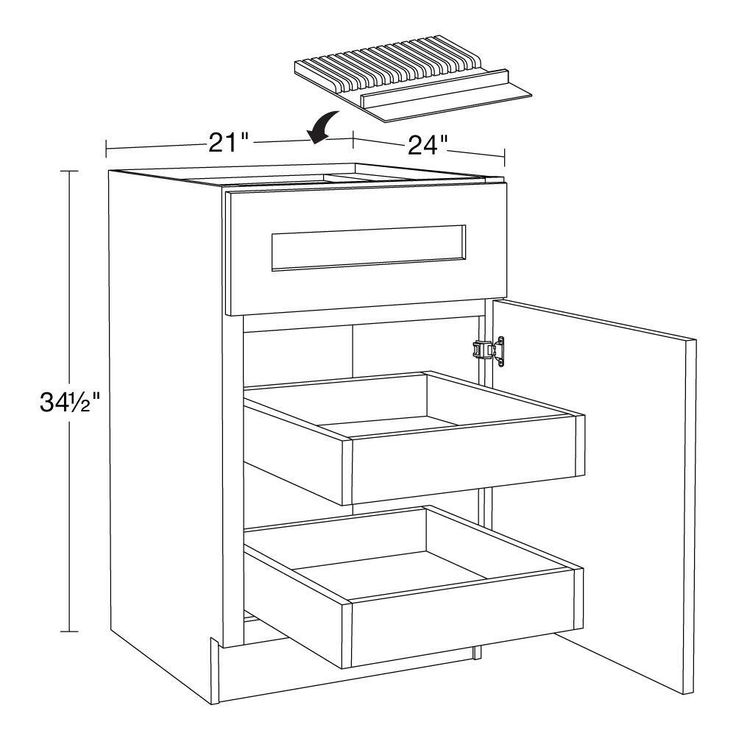 Home Decorators Collection Newport 21 in. W x 24 in. D x 34.5 in. H Assembled Plywood Base Kitchen Cabinet in Manganite with 2ROT Knife Block RH