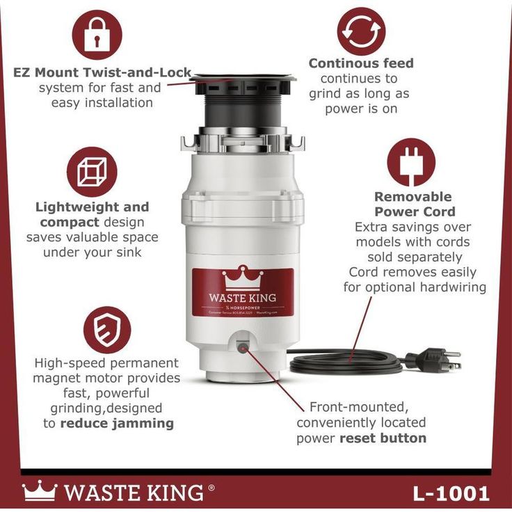 Waste King Legend 1/2-HP Continuous Feed Noise Insulation Garbage Disposal