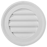 16 in. x 16 in. Round Primed Polyurethane Paintable Gable Louver Vent - Super Arbor