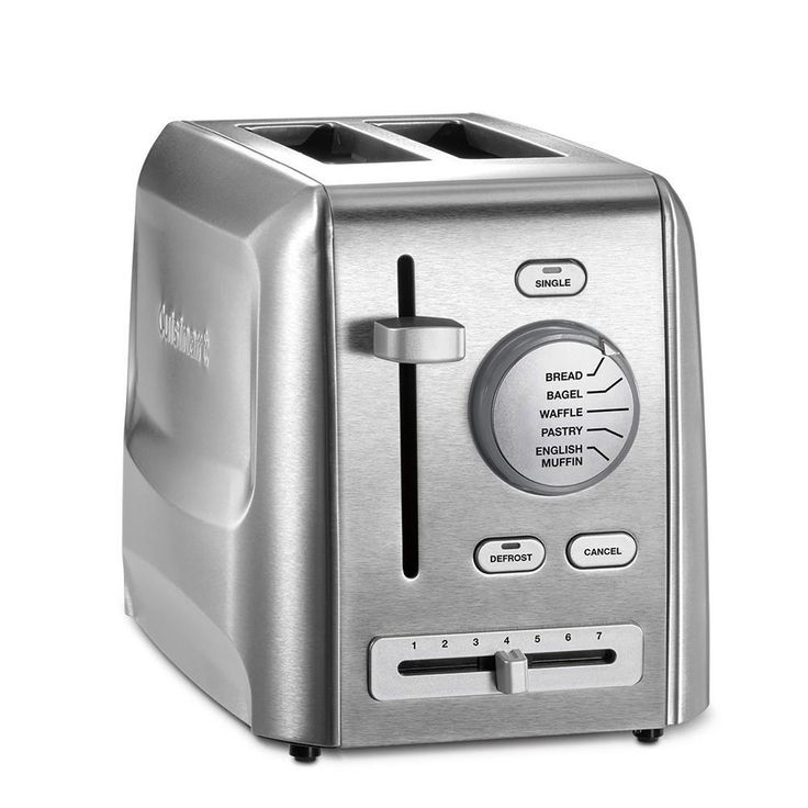 Custom Select 2-Slice Stainless Steel Toaster with Crumb Tray