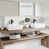 Marigold Vessel Sink in White with Faucet in Matte Black - Super Arbor