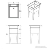 18 in. x 24 in. Polypropylene White Laundry Sink - Super Arbor