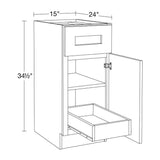 Home Decorators Collection Newport 15 in. W x 24 in. D x 34.5 in. H Assembled Plywood Base Kitchen Cabinet in Blended Cream with 1ROT Soft Close RH
