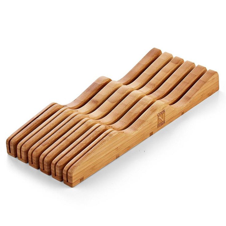 11-Slot In-Drawer Bamboo Knife Storage Block Organizer