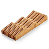 11-Slot In-Drawer Bamboo Knife Storage Block Organizer