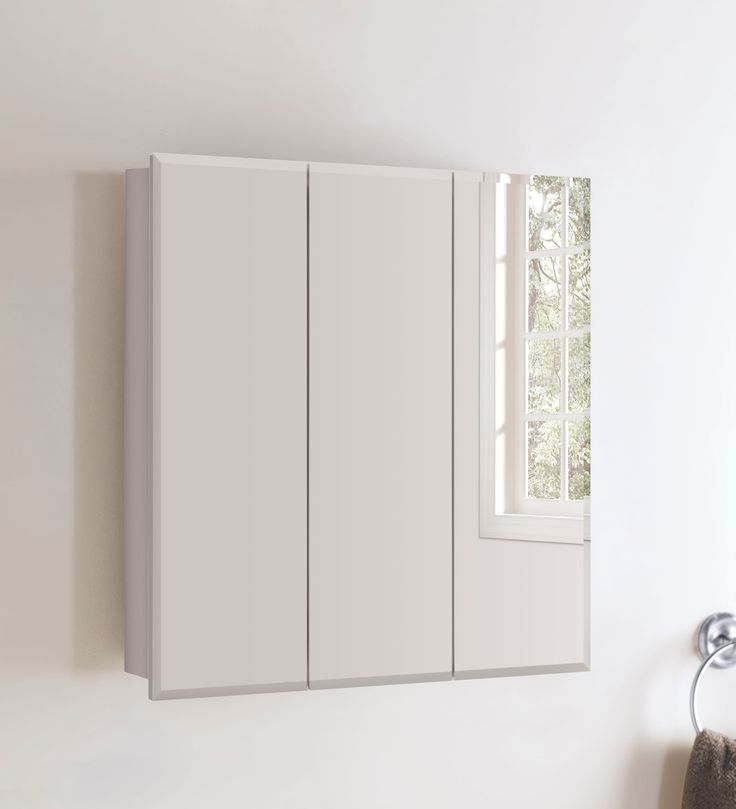 Style Selections 30.25-in x 29.75-in Square Surface Mirrored Medicine Cabinet