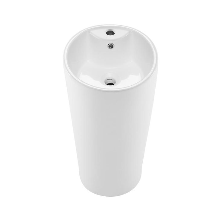 Swiss Madison Monaco Circular Basin Pedestal Sink in Glossy White