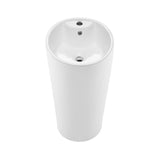 Swiss Madison Monaco Circular Basin Pedestal Sink in Glossy White