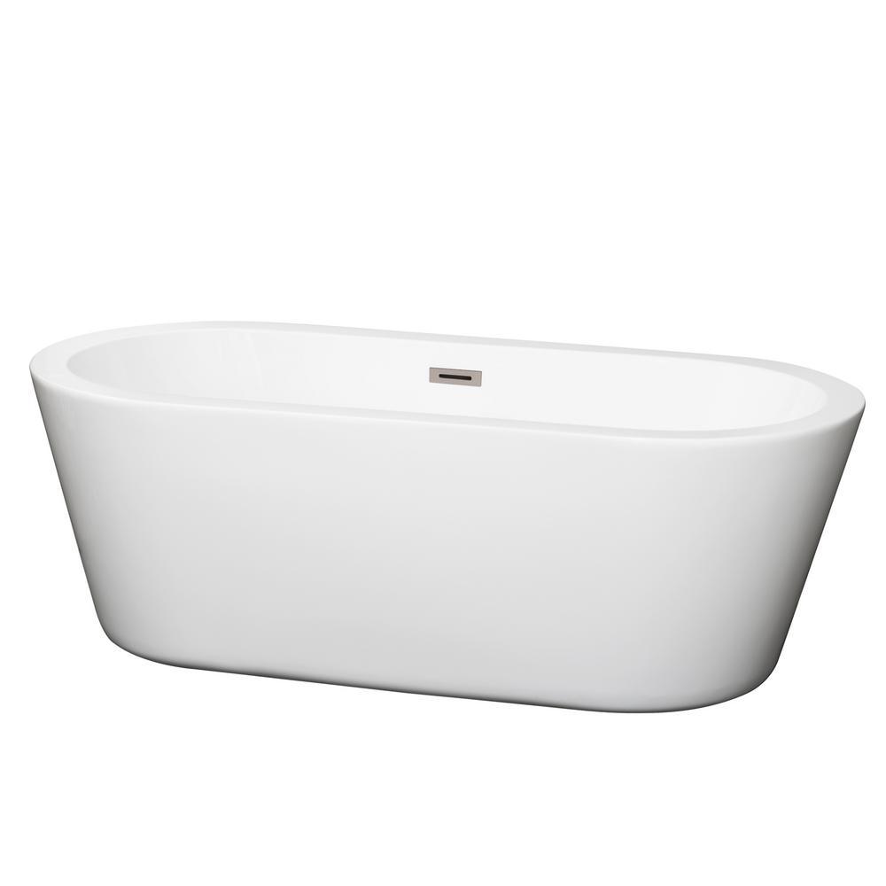 Mermaid 60 in. Acrylic Flatbottom Bathtub in Black with Matte Black Trim - Super Arbor