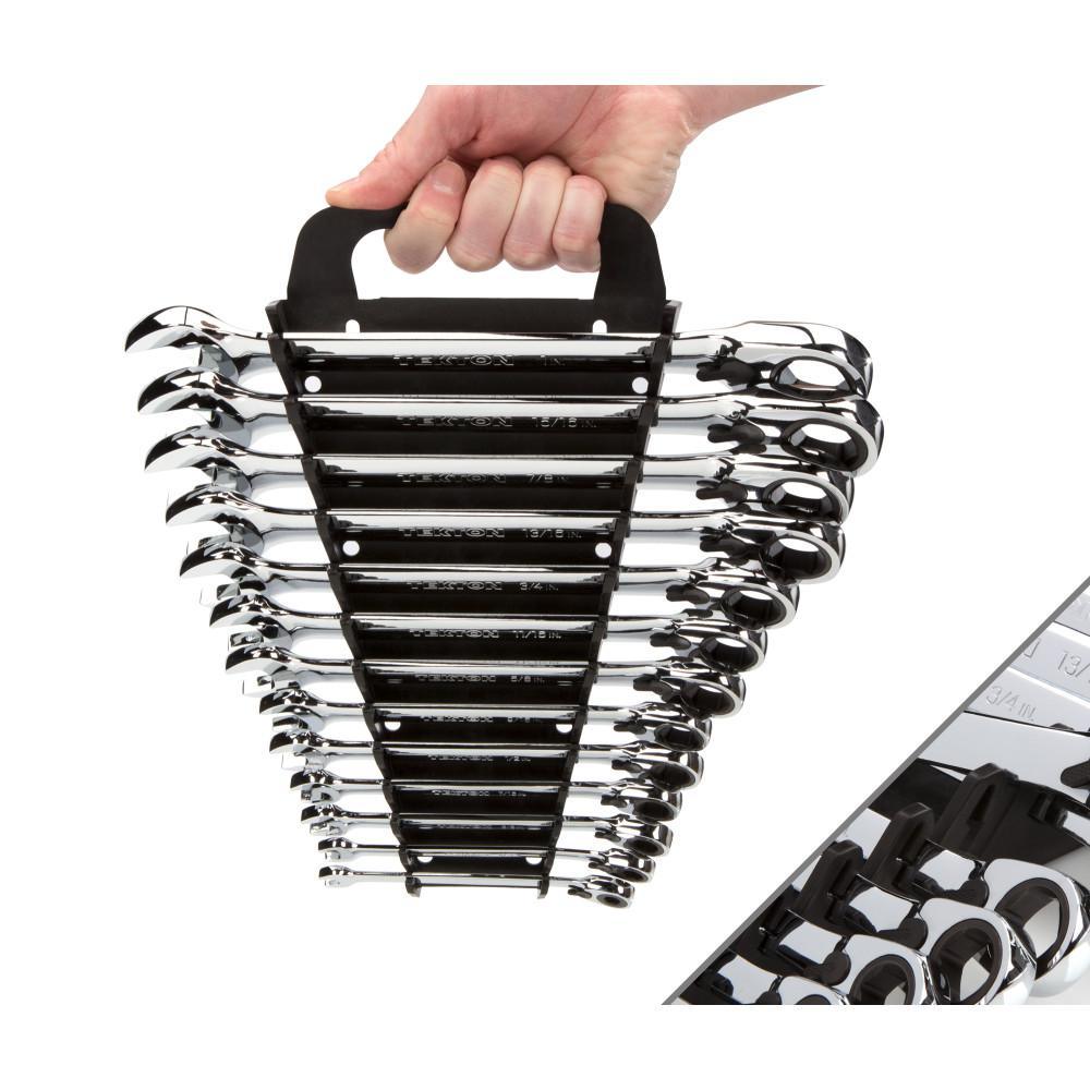 1/4 in. to 1 in. Reversible Ratcheting Combination Wrench Set Keeper (13-Piece) - Super Arbor