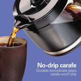 Compact 12-Cup Black Programmable Drip Coffee Maker