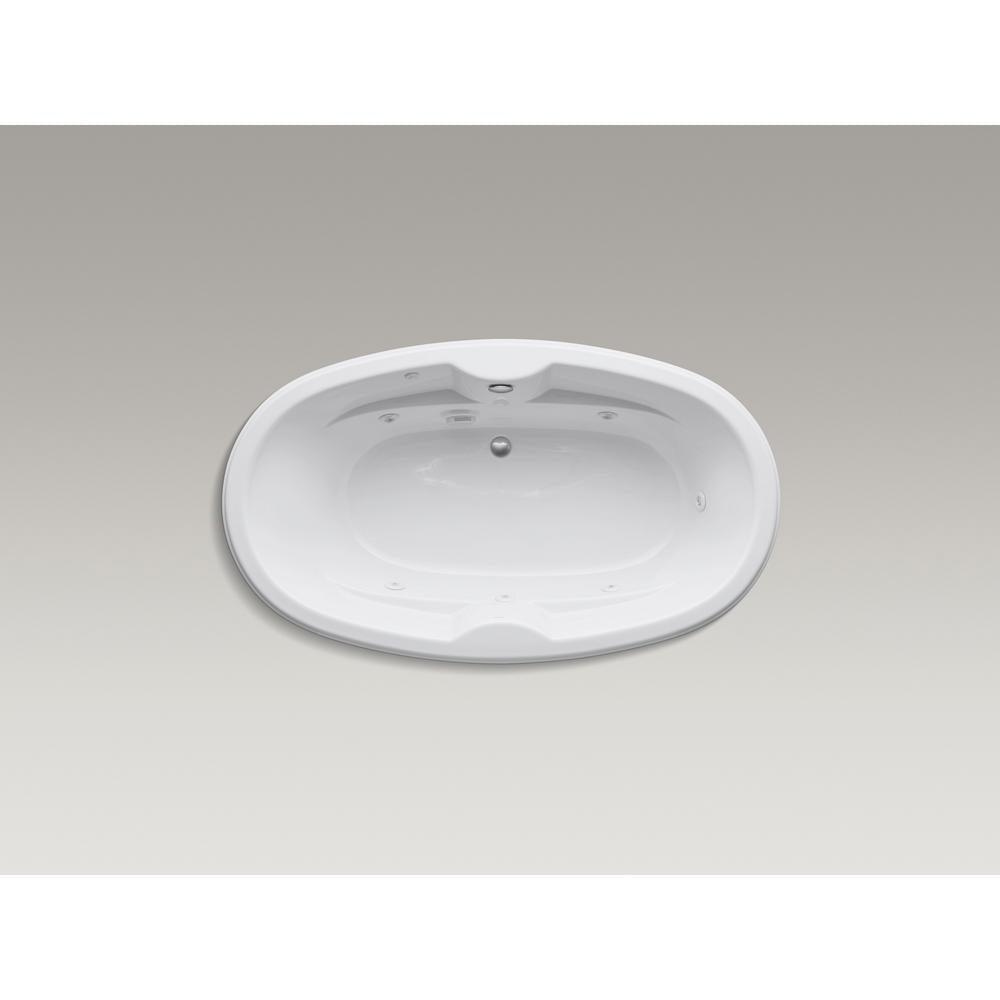 6 ft. Acrylic Oval Drop-in Whirlpool Bathtub in White with Heater - Super Arbor