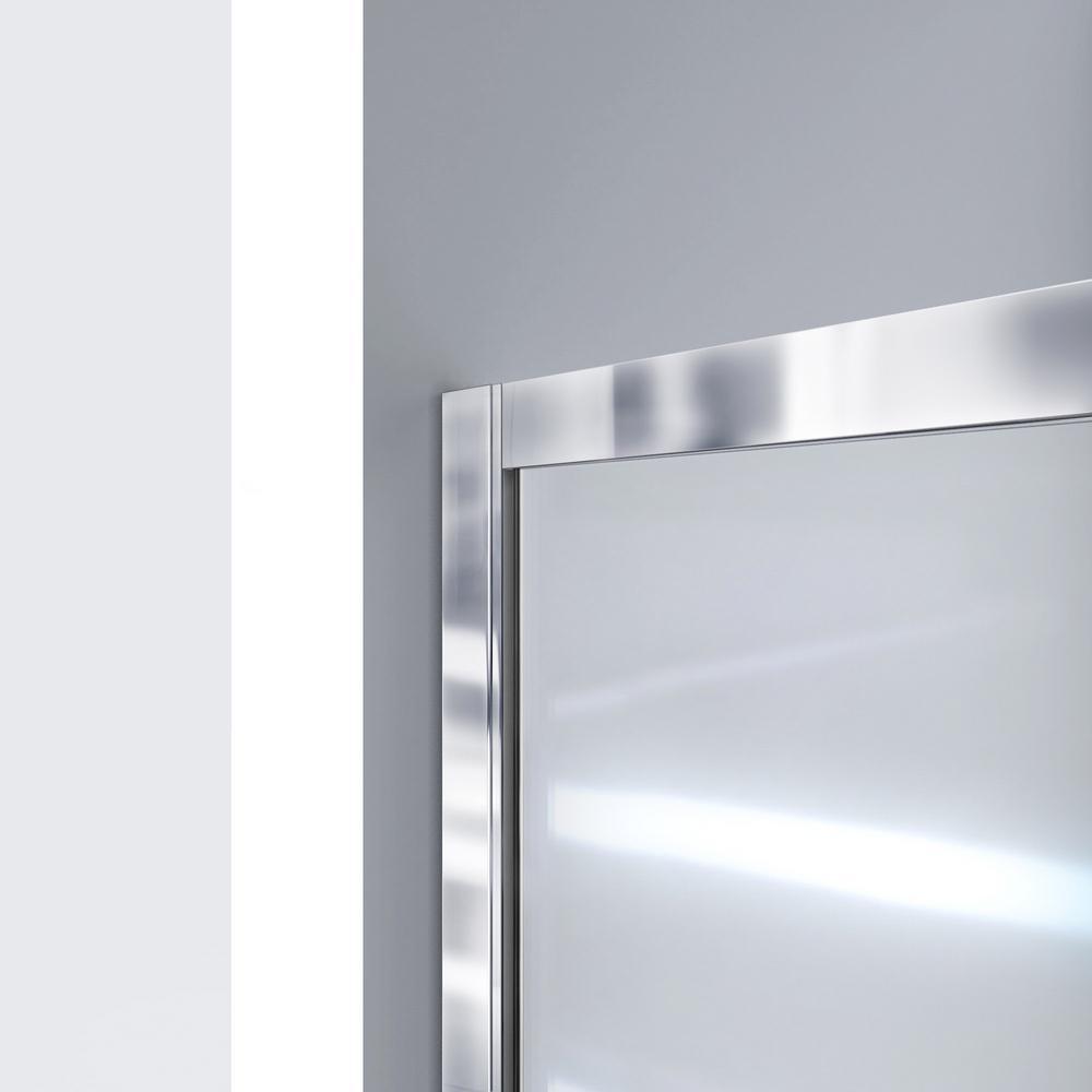 Infinity-Z 56 to 60 in. x 72 in. Semi-Frameless Sliding Shower Door in Brushed Nickel - Super Arbor