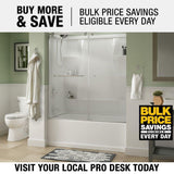 Simplicity 60 x 58-3/4 in. Frameless Contemporary Sliding Bathtub Door in Chrome with Clear Glass - Super Arbor