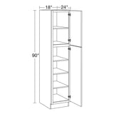 Home Decorators Collection Newport 18 in. W x 24 in. D x 90 in. H Assembled Plywood Pantry Kitchen Cabinet in Blended Cream with Soft Close RH