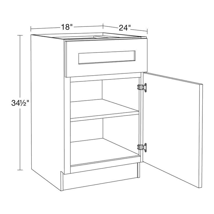 Home Decorators Collection Newport 18 in. W x 24 in. D x 34.5 in. H Assembled Plywood Base Kitchen Cabinet in Blended Cream with Soft Close RH