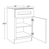 Home Decorators Collection Newport 18 in. W x 24 in. D x 34.5 in. H Assembled Plywood Base Kitchen Cabinet in Blended Cream with Soft Close RH