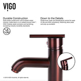 VIGO Russet Glass Vessel Bathroom Sink in Red with Seville Faucet in Oil Rubbed Bronze