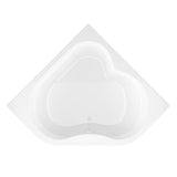 Beryl 5 ft. Acrylic Center Drain Corner Drop-in Non-Whirlpool Bathtub in White - Super Arbor
