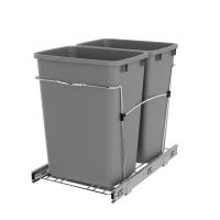 Rev-A-Shelf RV Series 35-Quart Dual Plastic Pull-Out Trash Can, Soft-Close, Bottom-Mount