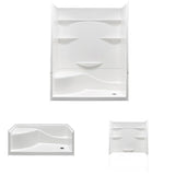 Varia 30 in. x 60 in x 76 in. 4 -pc AcrylX Acrylic Finished Shower Stall with Right Drain and Left Seat in White