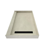 Redi Trench 42 in. x 48 in. Single Threshold Shower Base with Right Drain and Matte Black Trench Grate - Super Arbor