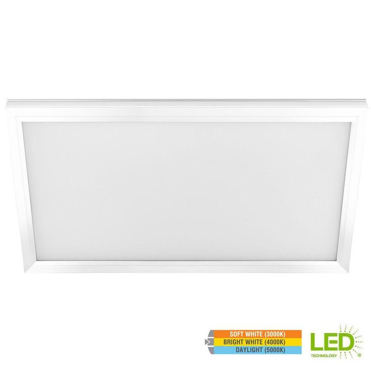 1 ft. x 2 ft. 23-Watt Dimmable White Integrated LED Edge-Lit Flat Panel Flush Mount Light with Color Changing CCT