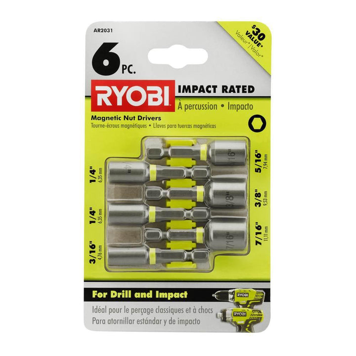 Impact Rated Magnetic Nut Driver Set (6-Piece) - Super Arbor