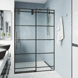 Elan 60 to 64 in. x 74 in. Frameless Sliding Shower Door in Stainless Steel with Clear Glass and Handle - Super Arbor