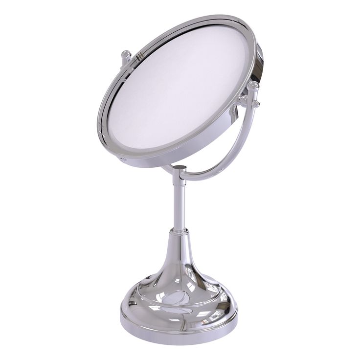 Allied Brass 8-in x 15-in Matte Gray Double-Sided Magnifying Countertop Vanity Mirror