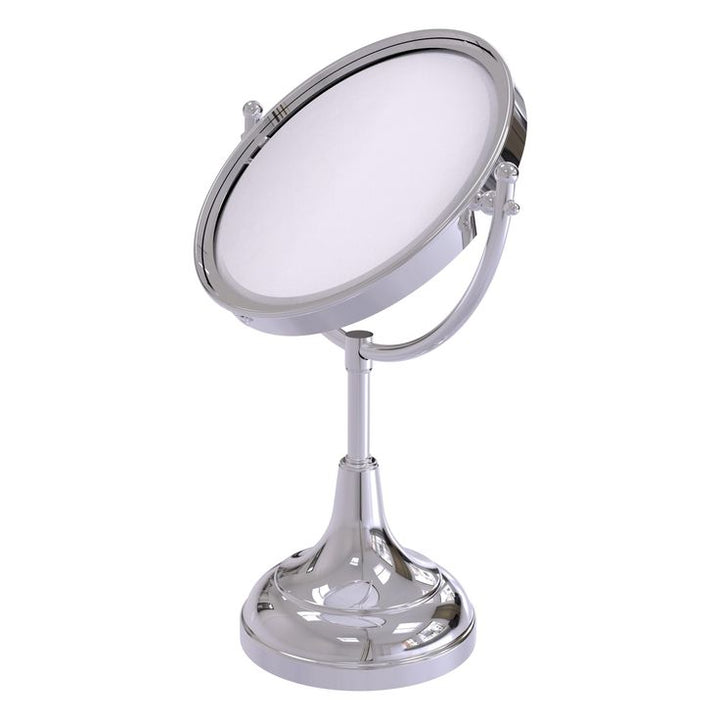 Allied Brass 8-in x 15-in Matte White Double-Sided Magnifying Countertop Vanity Mirror
