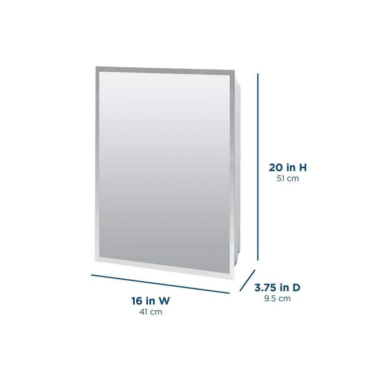 Glacier Bay 16 in. W x 20 in. H Rectangular Plastic Medicine Cabinet with Mirror