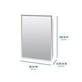 Glacier Bay 16 in. W x 20 in. H Rectangular Plastic Medicine Cabinet with Mirror