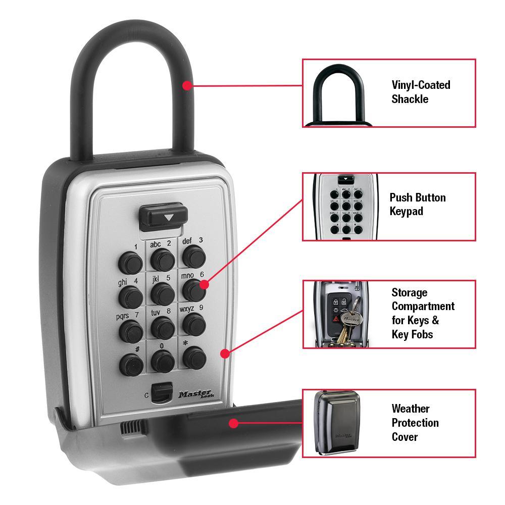 5422D 7.9 cu in. Set Your Own Combination Portable Push Button Lock Box - Super Arbor