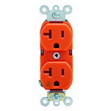 20 Amp Industrial Grade Heavy Duty Isolated Ground Duplex Outlet, Orange - Super Arbor