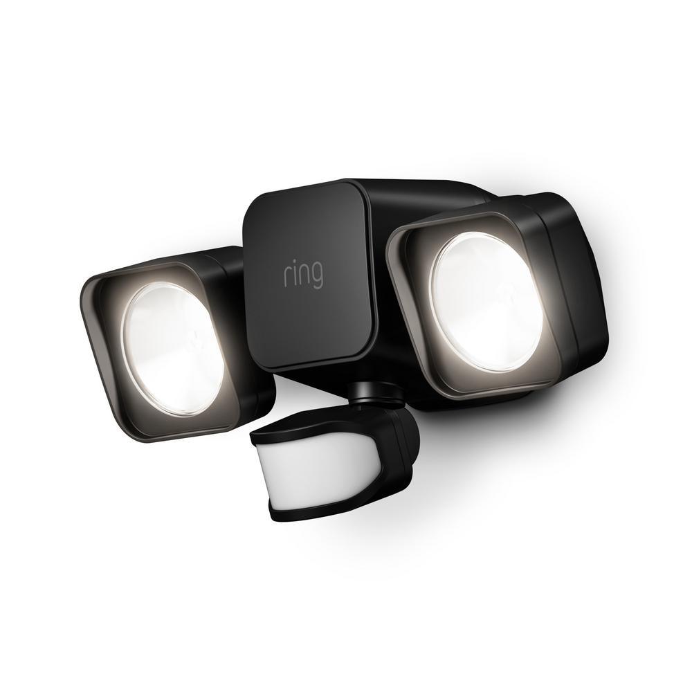 Smart Lighting Black Motion Activated Outdoor Integrated LED Flood Light Battery - Super Arbor