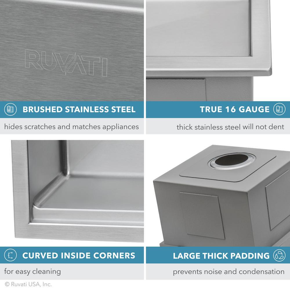 33 in. Double Bowl Drop-in 16-Gauge Stainless Steel Ledge Kitchen Sink 60/40 - Super Arbor