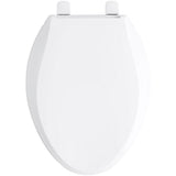 Cachet Quiet-Close Elongated Closed Front Toilet Seat with Grip-Tight Bumpers in White - Super Arbor