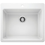 Glacier Bay Drop-in/Undermount Granite Composite 33 in. Single Bowl Kitchen Sink in White - Super Arbor