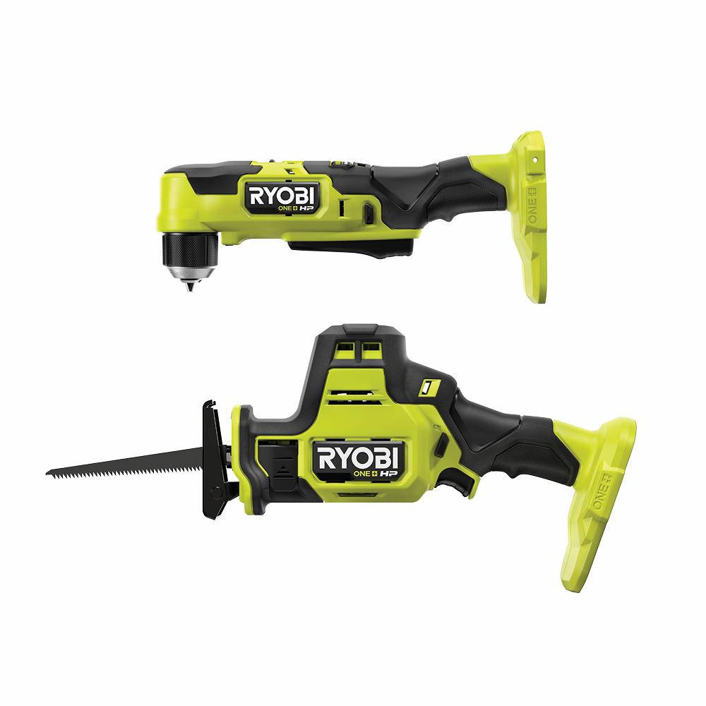 ONE+ HP 18V Brushless Cordless Compact 3/8 in. Right Angle Drill and Compact One-Handed Reciprocating Saw (Tools Only) - Super Arbor