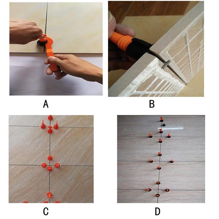 Bouanq 50Pcs Useful Reusable Tile Leveling Positioning System Leveler T-lock Floor Tool