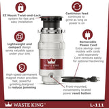 Waste King Legend Series 1/3 HP Continuous Feed Garbage Disposal