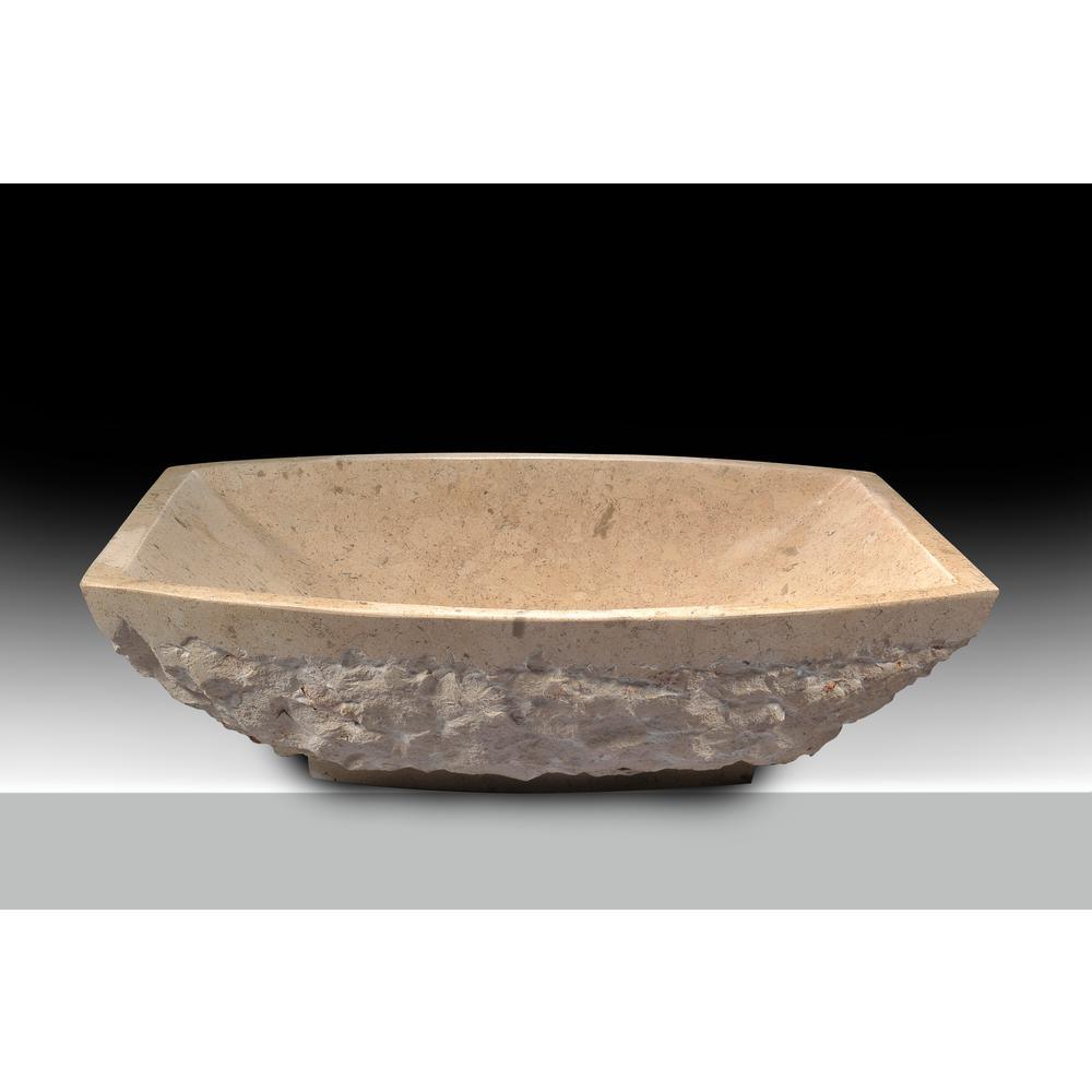 Moon Vessel Sink in Classic Cream Marble - Super Arbor