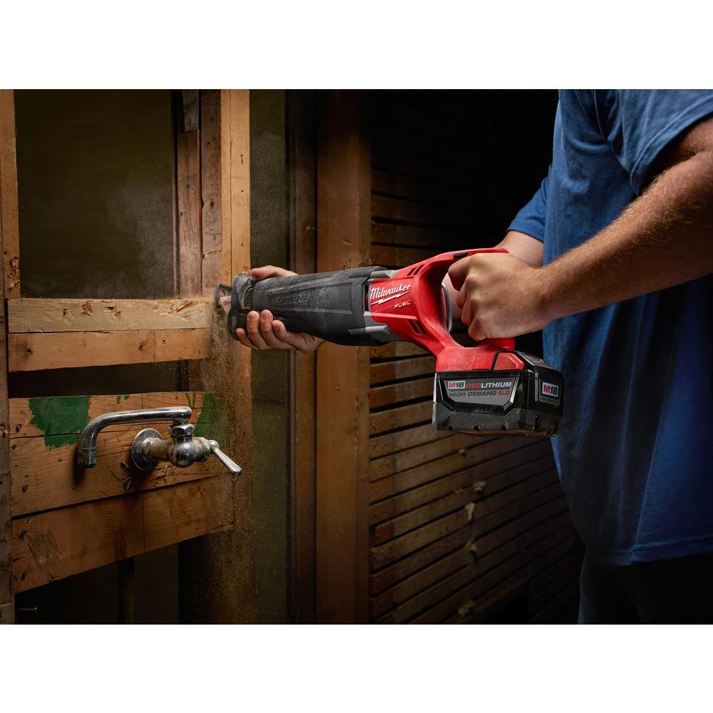 M18 FUEL 18-Volt Lithium-Ion Brushless Cordless SAWZALL Reciprocating Saw Kit W/(2) 9.0Ah Batteries & Hard Case - Super Arbor