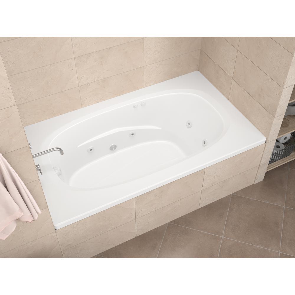 Tiger's Eye 6 ft. Rectangular Drop-in Whirlpool Bathtub in White - Super Arbor